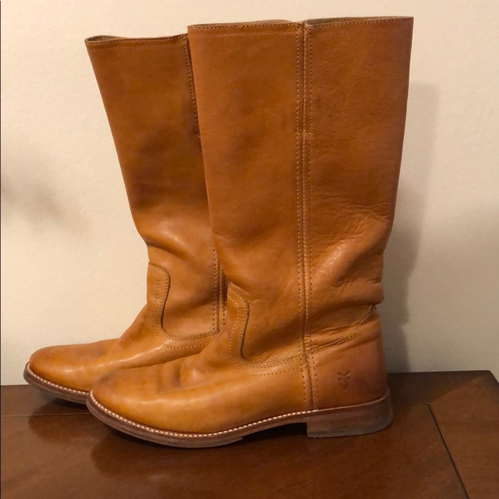 Frye camel color tall boots